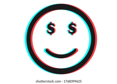 Smile icon Vector illustration in blue red and black colors