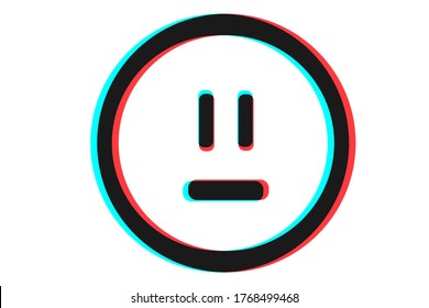 Smile icon Vector illustration in blue red and black colors