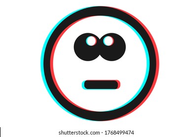 Smile icon Vector illustration in blue red and black colors