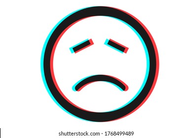 Smile icon Vector illustration in blue red and black colors