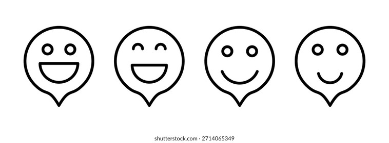 Ilustración vectorial del icono de la sonrisa. Icono del emoticono de la sonrisa. Signo y símbolo del Comentarios