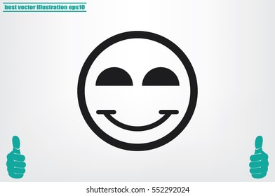 Smile icon vector illustration eps10. Isolated badge for website or app - stock infographics