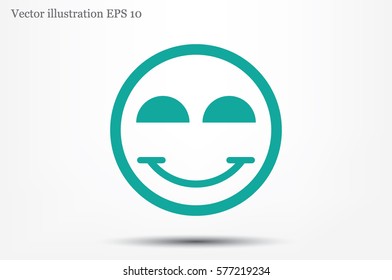 Smile icon vector illustration eps10. Isolated badge for website or app - stock infographics.
