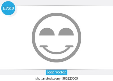 Smile icon vector illustration eps10. Isolated badge for website or app - stock infographics.