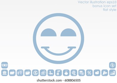 Smile icon vector illustration eps10. Isolated badge for website or app - stock infographics