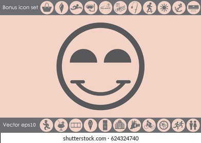 Smile icon vector illustration eps10. Isolated badge for website or app - stock infographics
