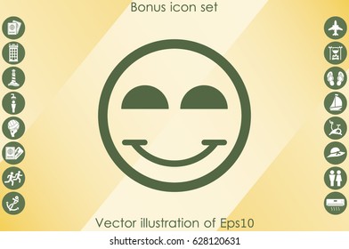 Smile icon vector illustration eps10. Isolated badge for website or app - stock infographics