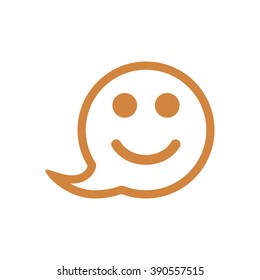  Smile icon, vector illustration. Flat design style