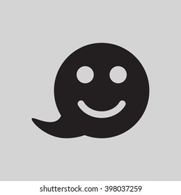  Smile icon, vector illustration. Flat design style
