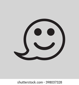  Smile icon, vector illustration. Flat design style