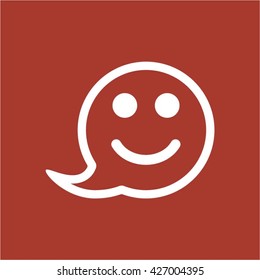  Smile icon, vector illustration. Flat design style