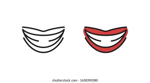 Smile icon in vector. Laughter, emotions, fun. Illustration in flat style.