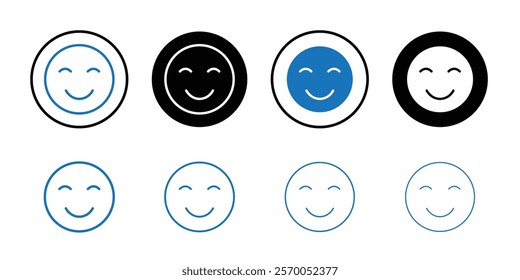 smile icon Vector set outline