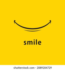 Smile icon Vector Template Design in Yellow Background 