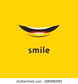 Smile icon Vector Template Design in Yellow Background 