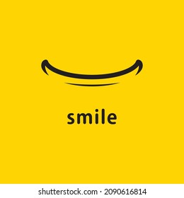 Diseño de plantilla de vectores de iconos de sonrisa en fondo amarillo 