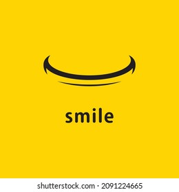 Diseño de plantilla de vectores de iconos de sonrisa en fondo amarillo 