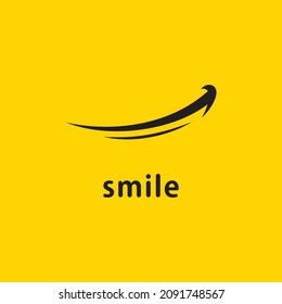 Smile icon Vector Template Design in Yellow Background 