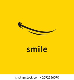Smile icon Vector Template Design in Yellow Background 