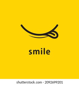 Smile icon Vector Template Design in Yellow Background 