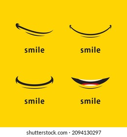Smile icon Vector Template Design in Yellow Background 