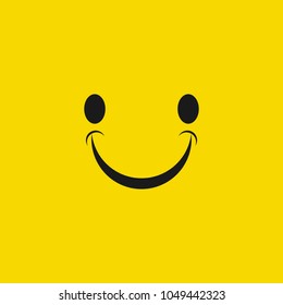 Smile icon vector template. Smile logo on yellow background. flat style trend smile logo design vector illustration