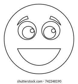 Smile icon. Vector thin line illustration of smile icon isolated on white background