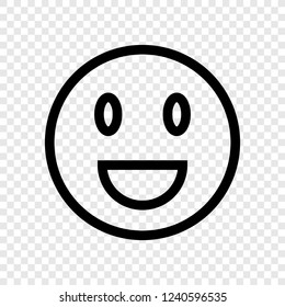 Smile icon vector transparent grid