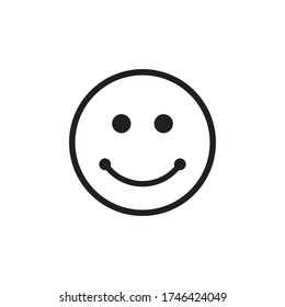 Smile Icon Vector in Trendy isoliert auf weißem Hintergrund. Zufriedene Darstellung des Gesichtszeichens