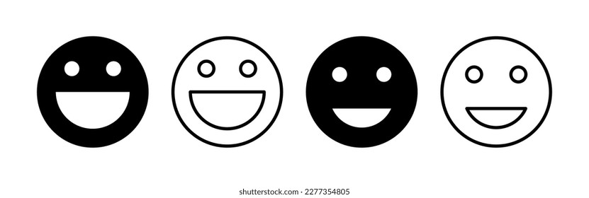 vector de icono de sonrisa para web y aplicación móvil. icono del emoticono de sonrisa. signo y símbolo de retroalimentación