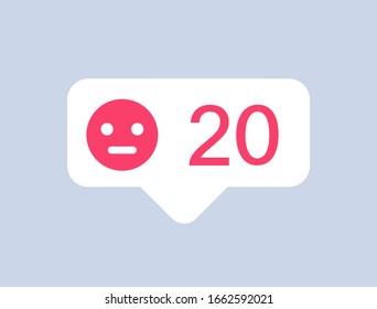 Smile icon, web symbol. Number 20. Social media concept. Vector illustration. EPS 10