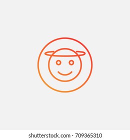Smile icon.gradient illustration isolated vector sign symbol