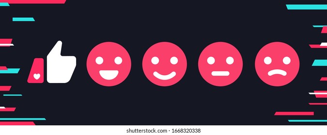 Smile icons and hand like template. Web elements layouts. Blogging. Social media concept. Vector illustration. EPS 10