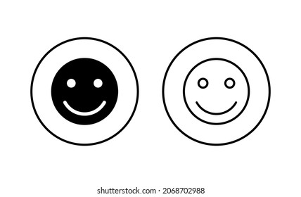 Smile icons set. smile emoticon icon. feedback sign and symbol