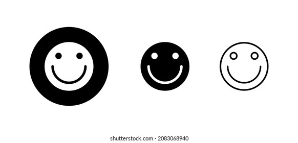 Smile icons set. smile emoticon icon. feedback sign and symbol