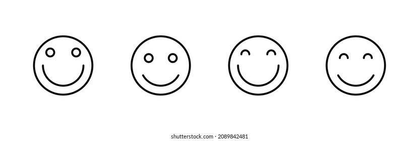 Smile icons set. smile emoticon icon. feedback sign and symbol