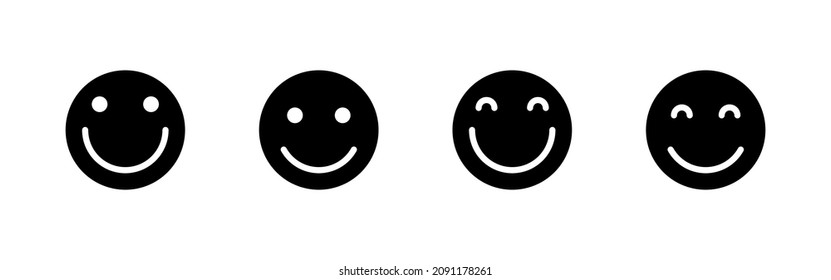 Smile icons set. smile emoticon icon. feedback sign and symbol
