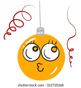 Smile Icons Set - Isolated On White Background - Vector Illustration, Graphic Design Editable For Your Design. Vector  set of christmas balls faces. Get emotions of christmas balls for Christmas mood!