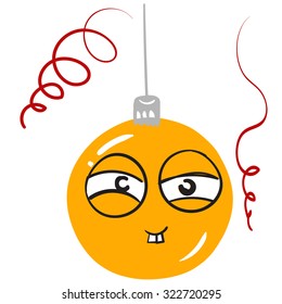 Smile Icons Set - Isolated On White Background - Vector Illustration, Graphic Design Editable For Your Design. Vector  set of christmas balls faces. Get emotions of christmas balls for Christmas mood!