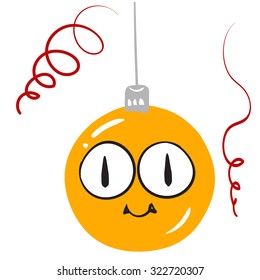 Smile Icons Set - Isolated On White Background - Vector Illustration, Graphic Design Editable For Your Design. Vector  set of christmas balls faces. Get emotions of christmas balls for Christmas mood!