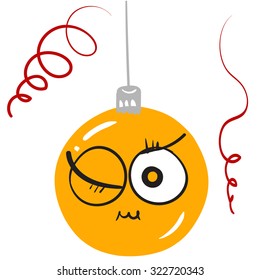 Smile Icons Set - Isolated On White Background - Vector Illustration, Graphic Design Editable For Your Design. Vector  set of christmas balls faces. Get emotions of christmas balls for Christmas mood!