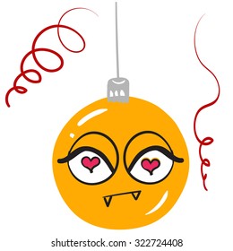 Smile Icons Set - Isolated On White Background - Vector Illustration, Graphic Design Editable For Your Design. Vector  set of christmas balls faces. Get emotions of christmas balls for Christmas mood!