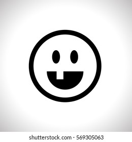 Smile Icon,vector illustration.Trendy flat style.Happy face symbol for:web site and app, logo,ui and print materials.Emotion suitable for infographics,and social media