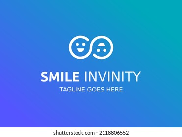 SMILE infinito modelo de diseño de símbolos de logotipo de vector de negocio para su diseño.