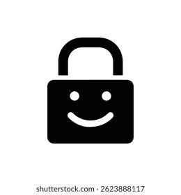 Cerradura interior de la sonrisa que simboliza la paz interior y la protección - plana