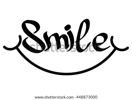 Download Smile Isolated Calligraphy Lettering Word Design Stock ...