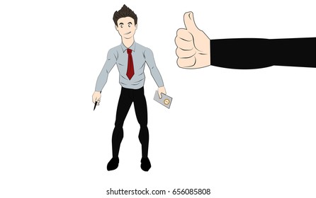 Smile to the job. Business vector concept illustration
