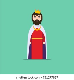 Smile king. Character design. Flat illustration