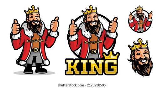 Vector de carácter Smile King Mascot