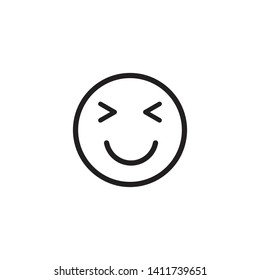 Smile / Laugh Emoticon Icon Vector - Vector